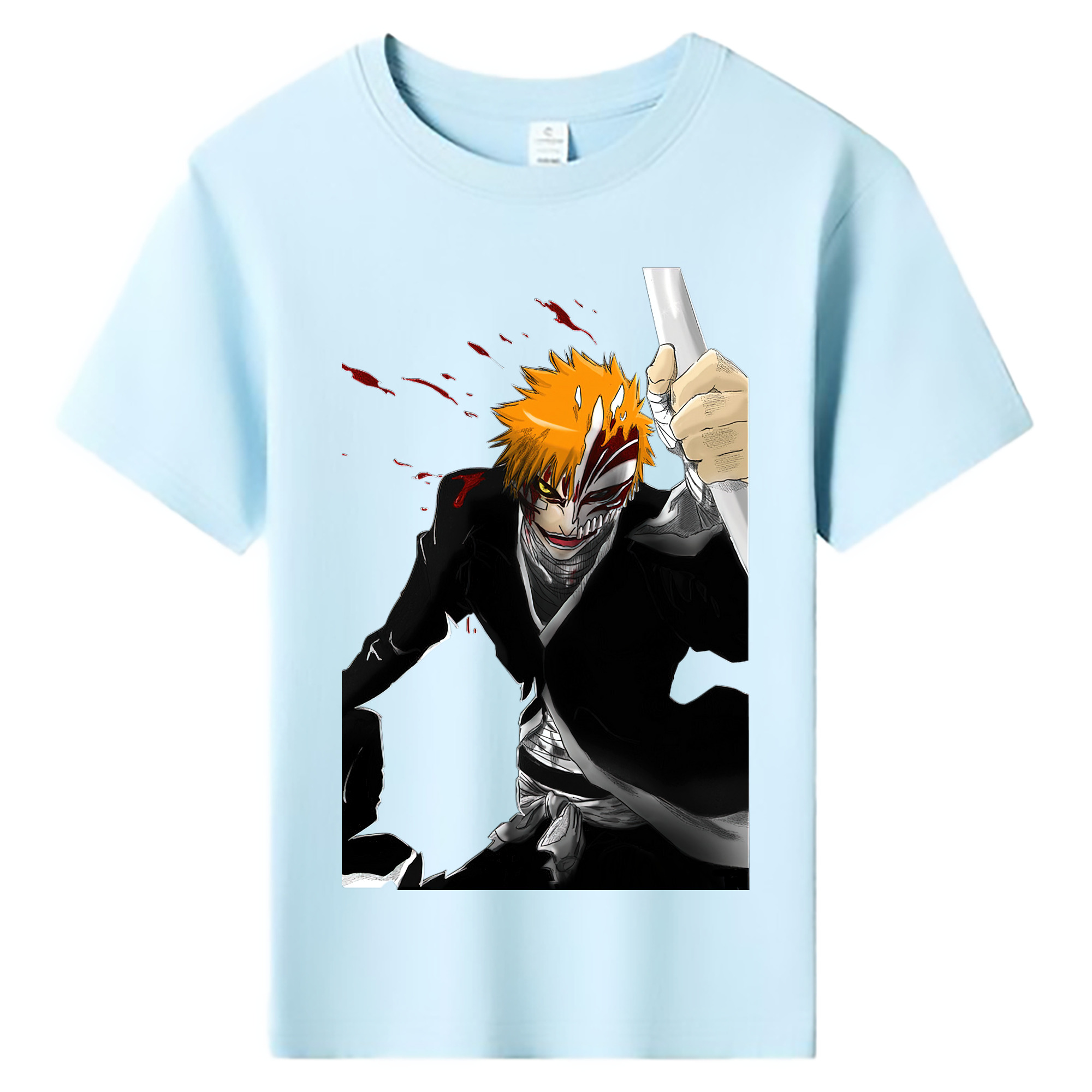 （画像用） ブリーチ 黒崎一護（くろさき いちご）BLEACH Kurosaki Ichigo 綿100％キッズTシャツ（フロントプリント）